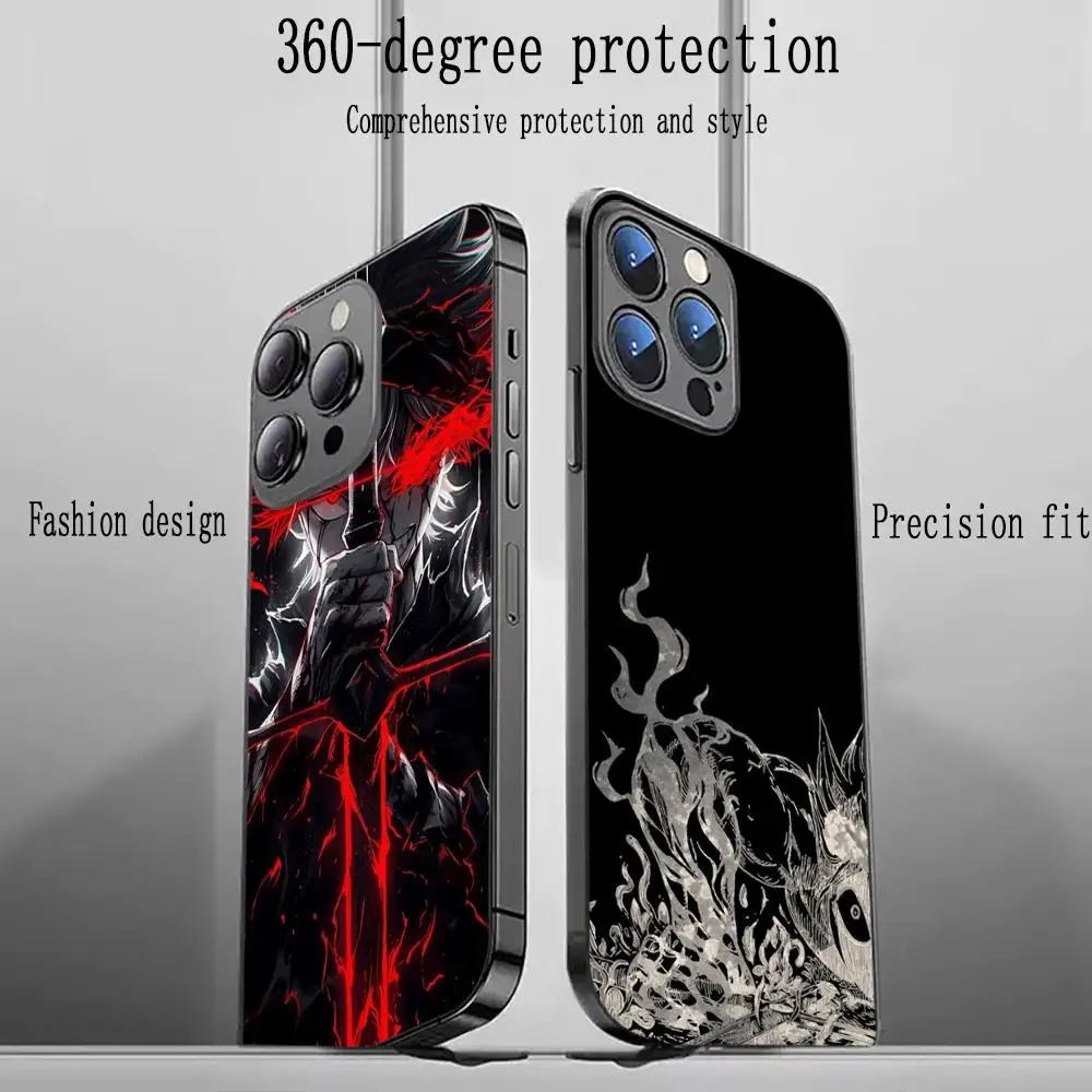 Black Clover hot blood Phone Case For iPhone 16 15 14 13 12 11 X XR XS 8 Plus Mini Pro Max Soft black Shockproof Cover