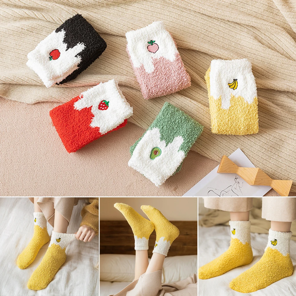 Breathable Winter Socks For Women Stay Warm And Cozy All Season Long Strawberry Socks Fruit Socks Red strawberry