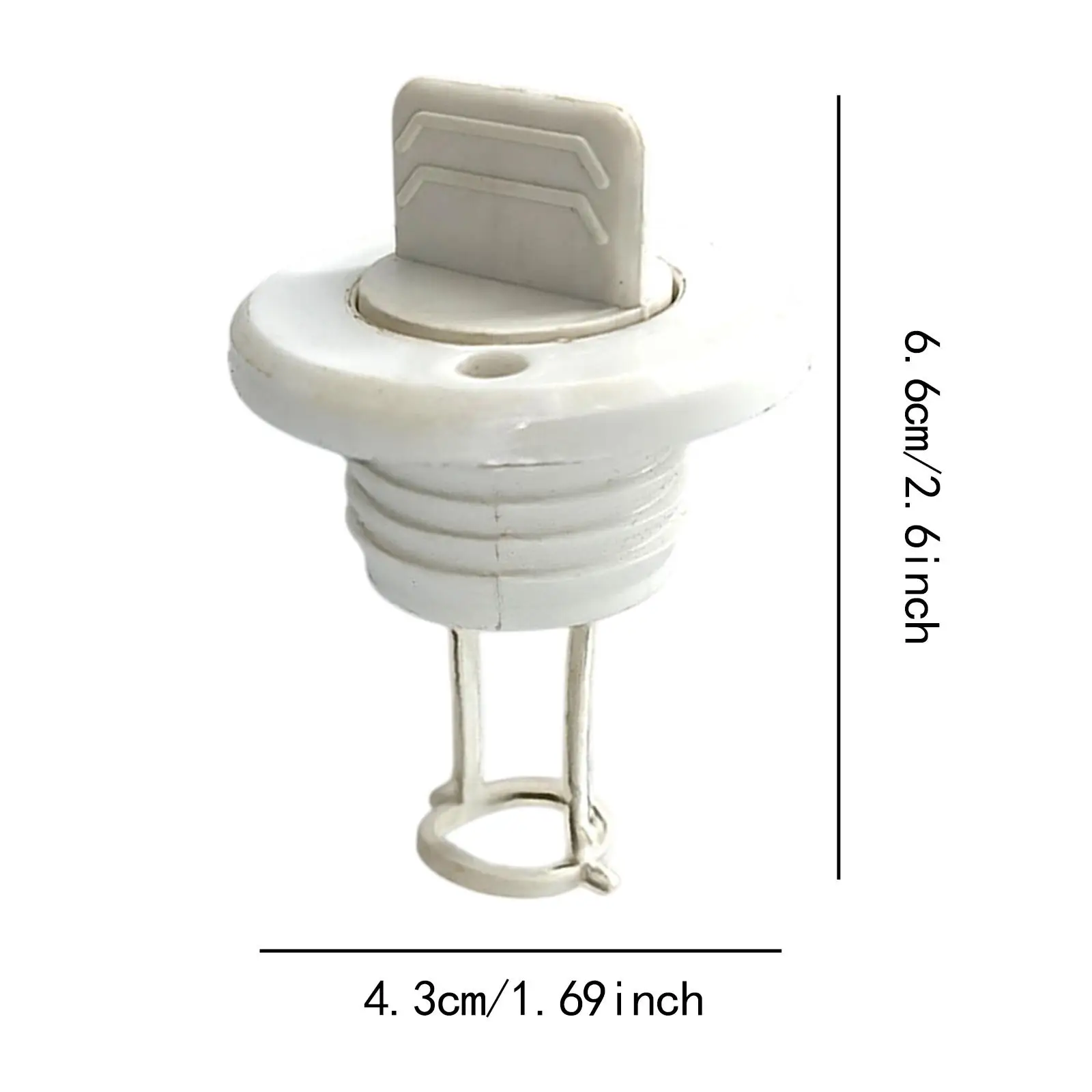 ปลั๊กท่อระบายน้ำเรือคายัคสากล 6.6x4.3 ซม. การปิดผนึกที่ดีสำหรับเรือแคนูอุปกรณ์เสริมแบบพกพาน้ำหนักเบาสีขาวเปลี่ยนไนลอน