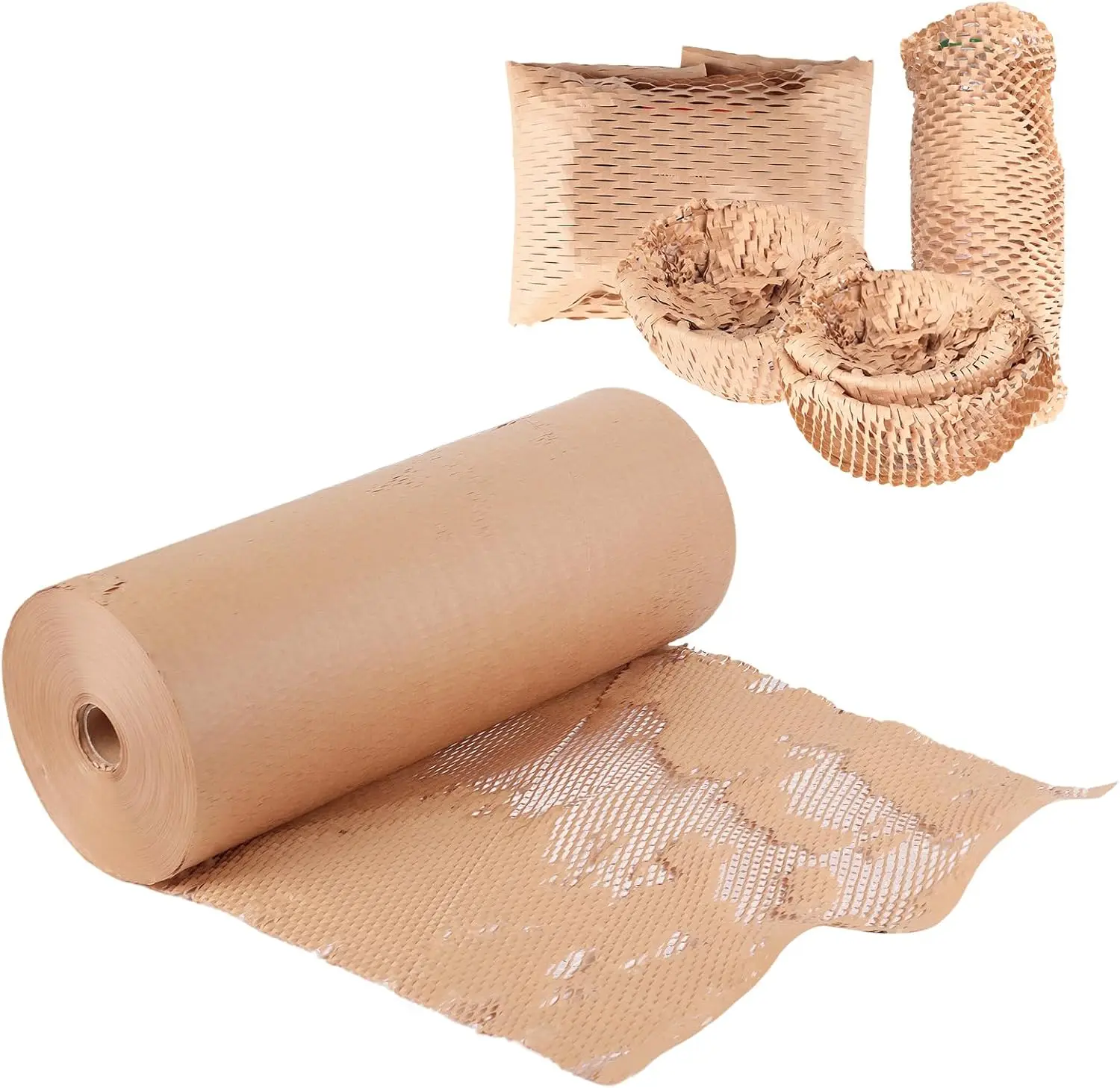

Eco-Friendly Honeycomb Packing Paper - 20" x 1500' Extra Large Roll, 100% Recyclable Kraft Material, Ideal for E-Commerce