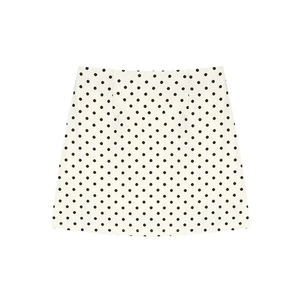 Bohemian Style XS/S/M/L/XL Half Body Skirt High Waist Black White Hip Wrapped Skirt Polka Dot Casual Mini Skirt Summer