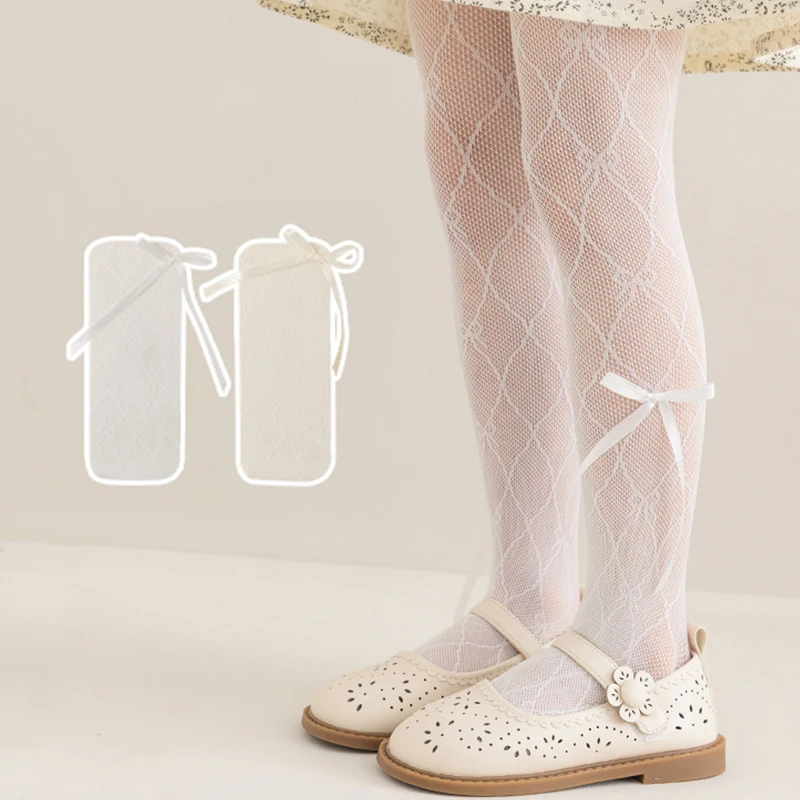 Kinder Strumpfhosen Lolita Stil Bogen Mesh Mädchen Strumpfhosen Sommer Neue Dünne Plain Kind Mädchen Strumpfhosen Für Mädchen