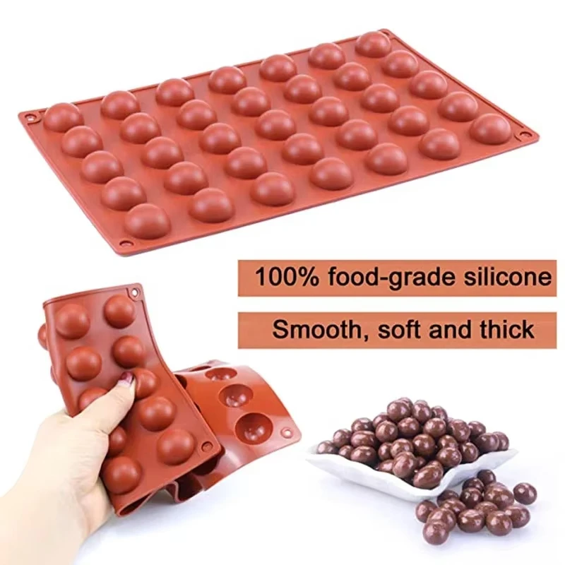 Mini Semi Sphere Silicone Mold for Baking Half Round Ball Mould Hot Chocolate Cocoa Dome Ice Making Tools ادوات صنع الكيك