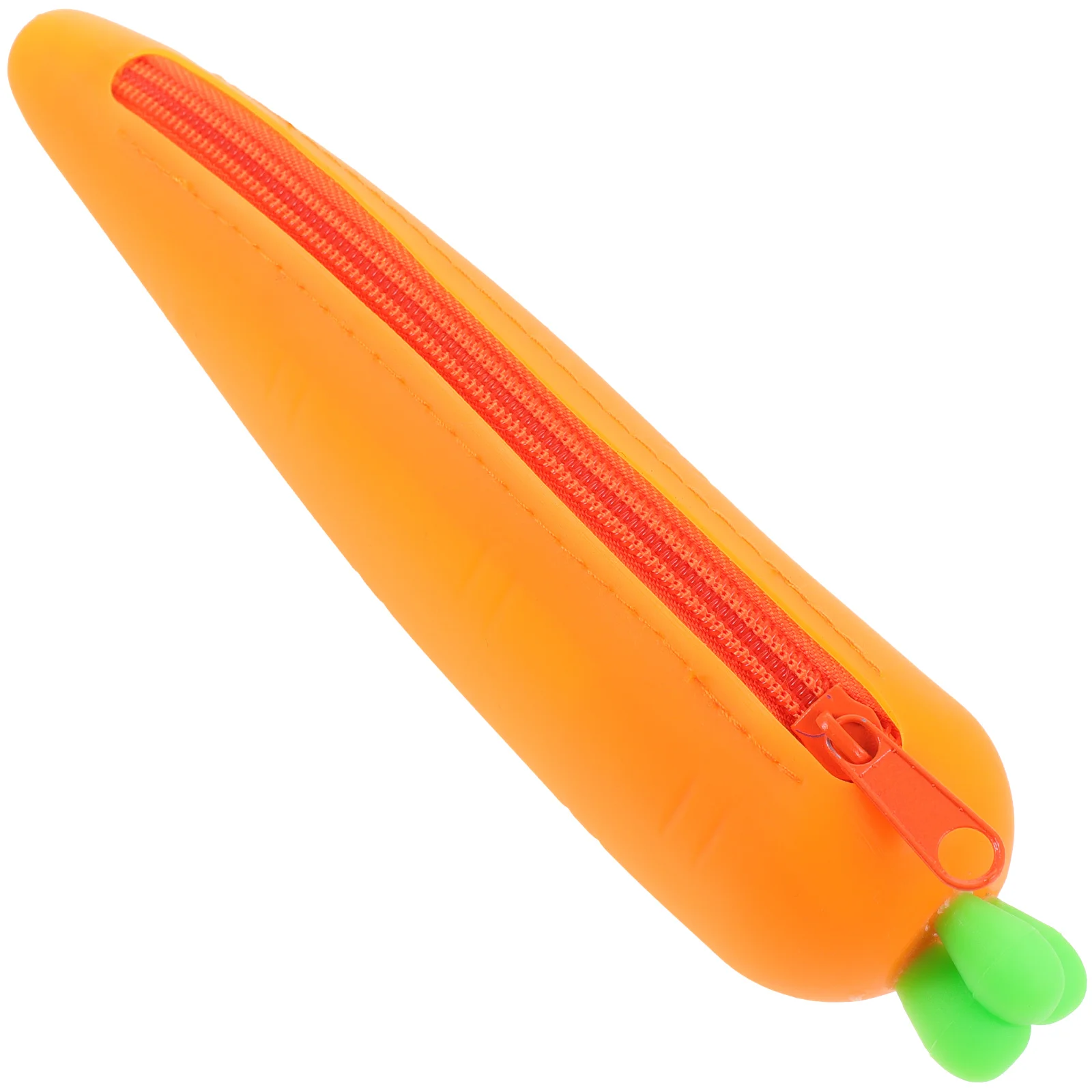 Creative Carrot Shape Silicone Pencil Bag Zipper Student Stationery Case ganize Study Supplies Gift School Use