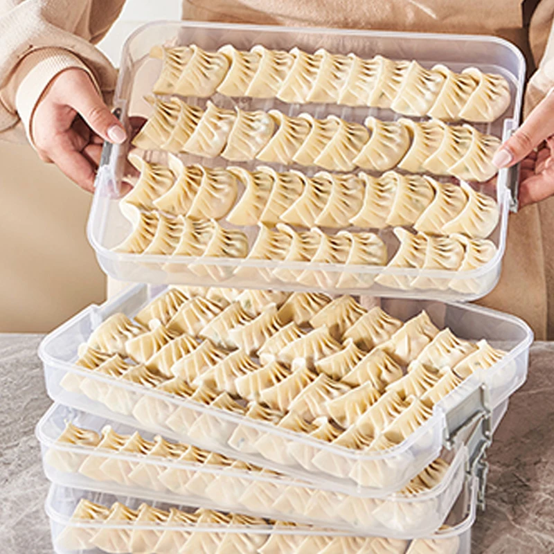 Домашняя многослойная коробка для пельменей, специальный кухонный ящик для хранения в холодильнике для замороженных пельменей, ящик для хранения свежих продуктов с функцией таймера