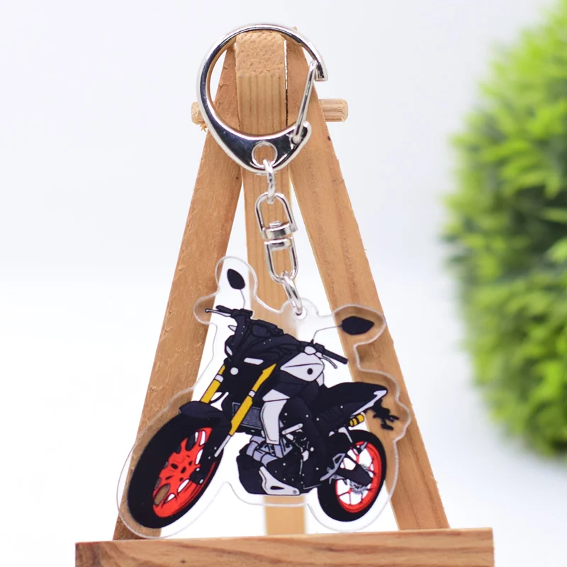 Motorcycle Keychain Clear Acrylic Key Chain Pendant Accessories