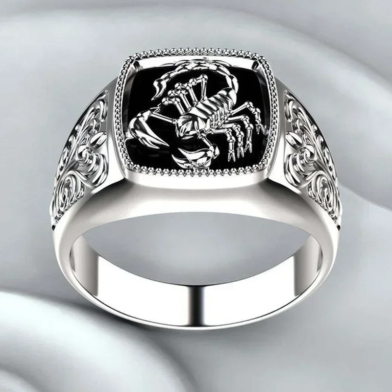 Scorpion Animal Men's Ring Punk Jewelry Accessories Men Rings Cool Fashion Hip Hop Rock Jewelry Gift Halloween Xmas Party Rings