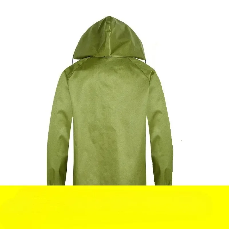 2024 New Long Sleeve Canvas Thickened Full Body Raincoat Outdoor Hiking Construction Site One-piece Windbreaker Style Raincoat