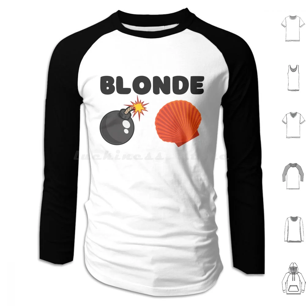 Blonde Bombshell Colourful Cartoon Bomb Shell Design Hoodies Long Sleeve Blonde Bombshell Bomb Shell Blonde Bombshell