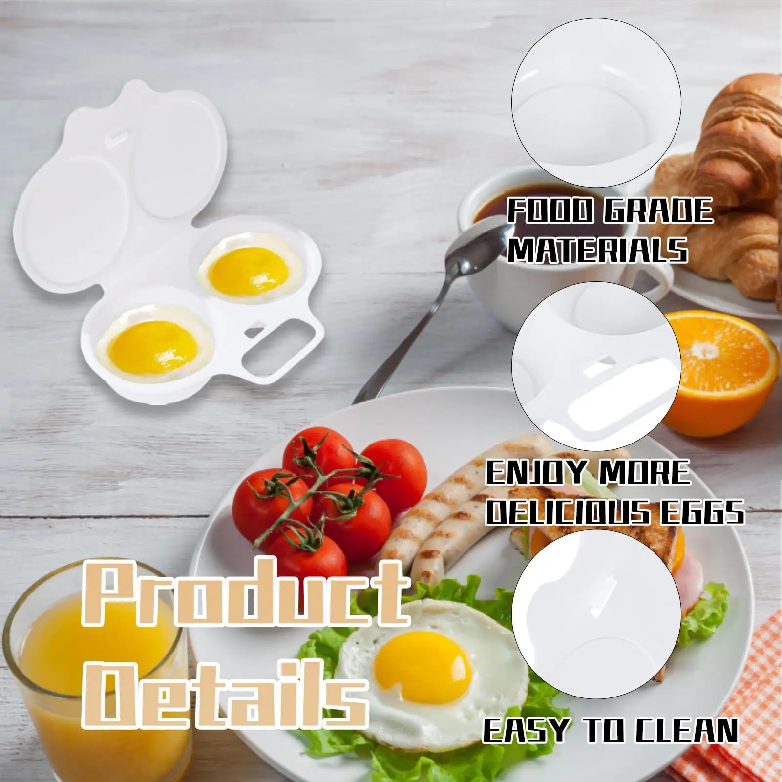 Food Grades Plastic Microwave Cooking Eggs Steamer Convenient Kitchen Cooking Mold Egg Poacher Kitchen Gadgets Fried Egg Tool