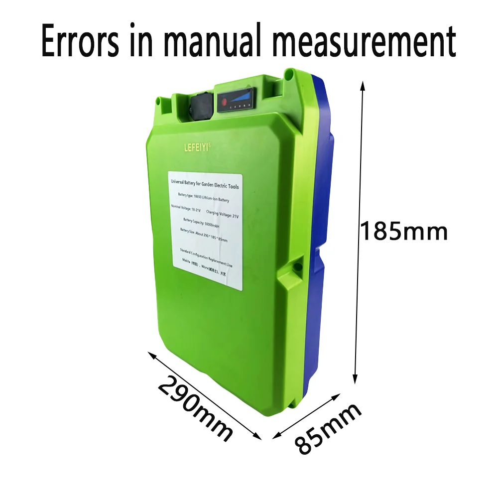 بطارية ليثيوم 18/21 فولت 50000 مللي أمبير في الساعة، مناسبة لجزازة العشب الكهربائية، آلة التحوط، منتقي الشاي، إلخ، مع شاحن + حقيبة ظهر