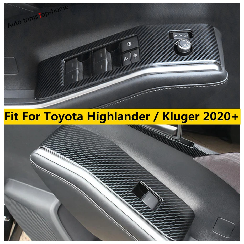 

Interior Door Window Glass Lift Switch Control Button Cover Trim Fit For Toyota Highlander / Kluger 2020 - 2025 Car Accessories