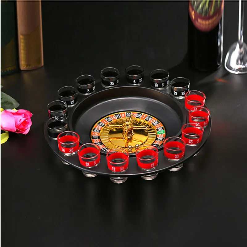 Russian Roulette Wheel Spinning, Drinking Wheel, Bar KTV, Drinking Games, Toys, Entertainment, and Table Games with Wine Glasses