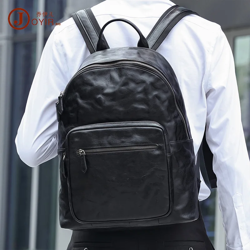 

Genuine Leather Fashion Men's Backpack Men's Bag Simple Fashion Business Computer Bag Cowhide Backpack Men's