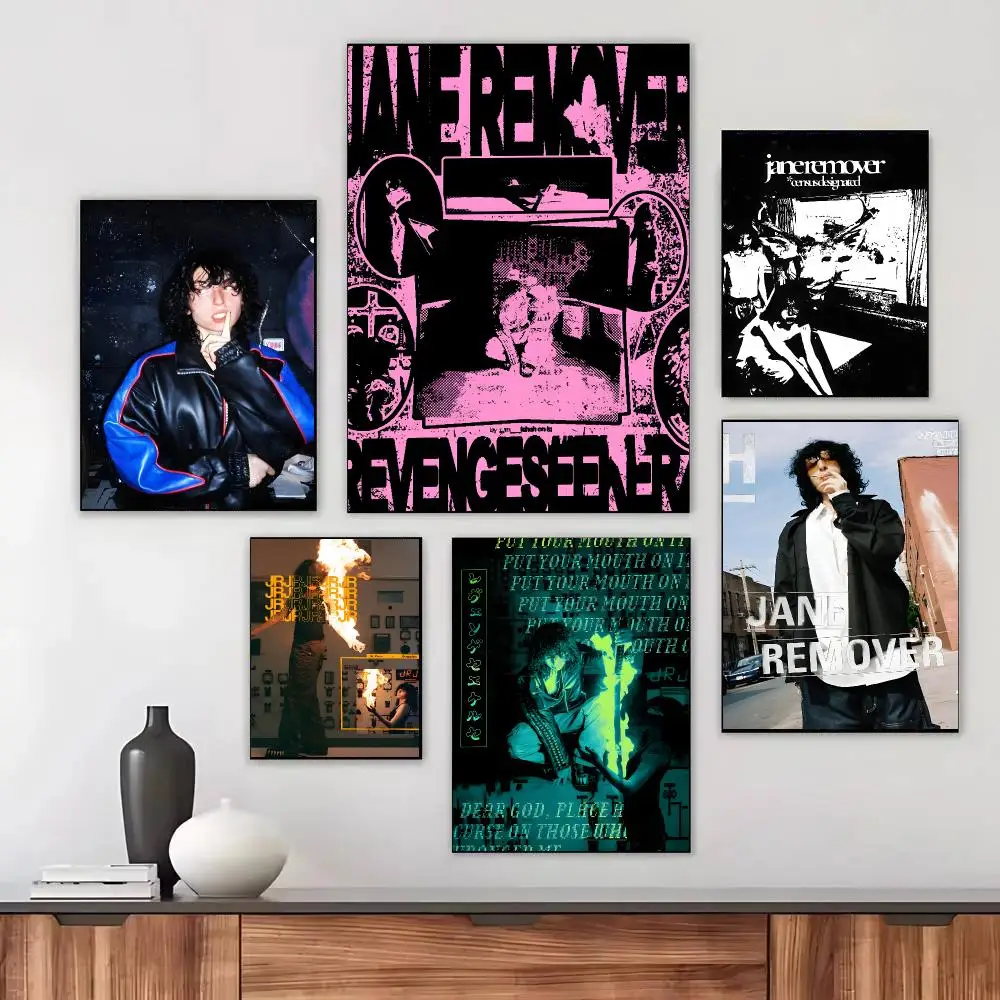 Famous Rapper J-Jane Remover Poster Self-adhesive Living Room Bedroom Party Bar Decor Moisture-proof Fade-resistant