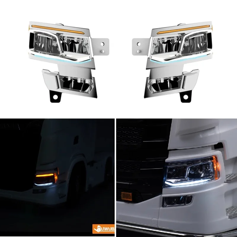 

770S LED 5V Headlight Lighting System Lamp for 1/14 Tamiya RC Truck SCANIA Scania 770S 8X4 56368 56371 Nooxion MFC-03 M24 Car