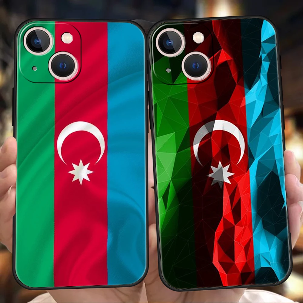 Azerbaijan Flag Luxury Phone Case Cover For iPhone 16 15 14 13 12 11 Pro Max 8 7 Plus XR XS Max Shockproof Soft Shell Coque Bags