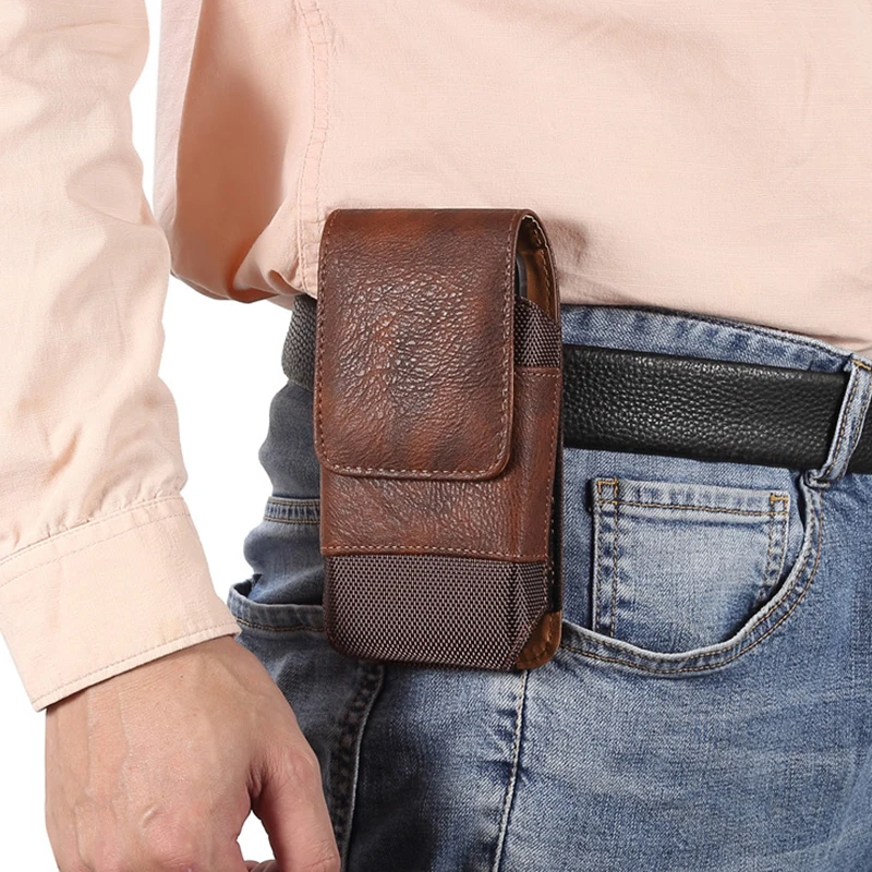 Borsa per cellulare in pelle impermeabile a conchiglia che indossa cintura stile appeso in vita borsa personalizzata marsupio tasca per telefono Casual