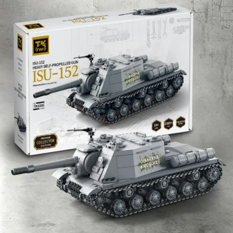 Moc ISU-152 Heavy Assault Cannon Tanks Building Block Toy Model Set Military Armored Vehicle Model Set Toy Collection Decoration