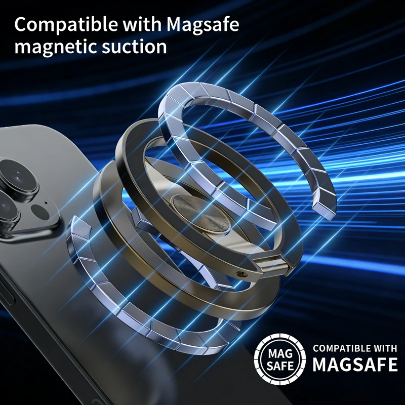 

Universal CD Texture Strong Magnetic Stand for Magsafe Folding Double-sided Magnet Phone Holder for iPhone 17 16 15 Pro Samsung
