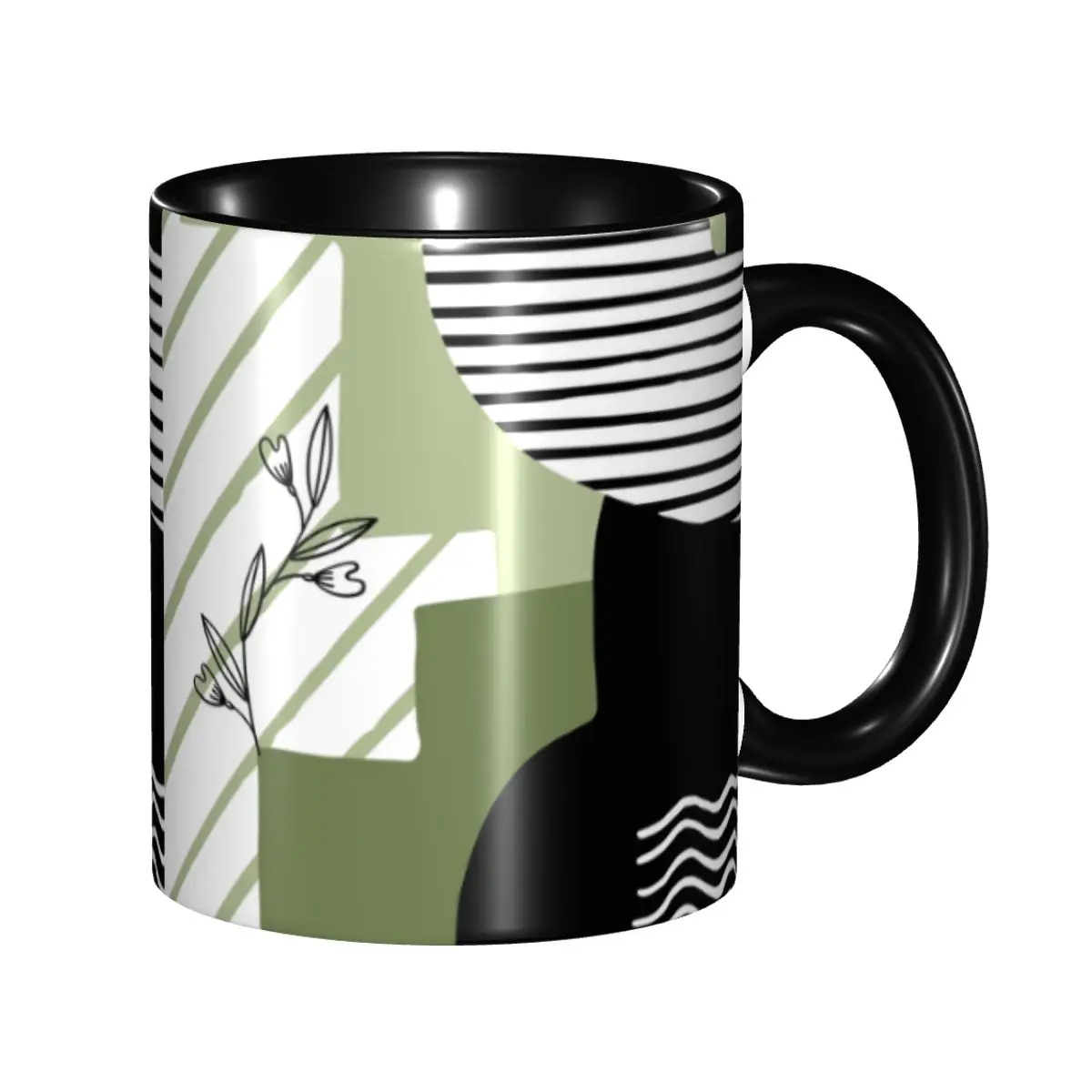 

Sage Retro Abstract Boho Coffee Mugs DIY Custom Ceramic Milk Tea Mug Cup