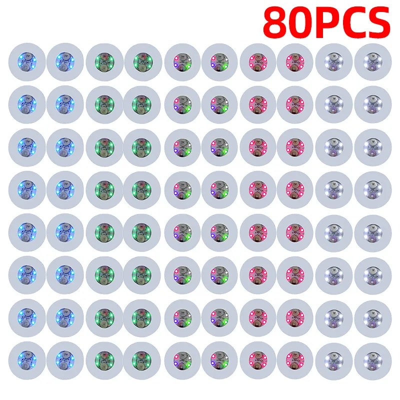 100 Stuks LED Servies Mat Cup Lichtgevende Sticker Kleurrijke Knipperende Fles Sticker Lichtgevende Coaster Kraam Bar Licht