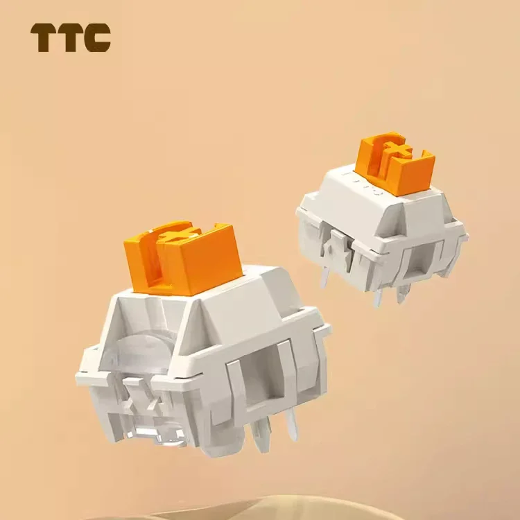 TTC Flame Orange Linear Switch 45gf 1.8mm Trigger 24mm Long Spring For Q-Typing Gaming POM Housing POK Stem RGB Compatible