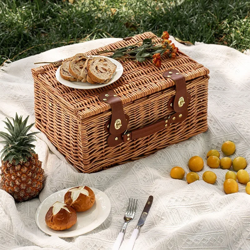 Portable Folding Insulated Picnic Basket Cooler Box for Camping Storage Outdoor