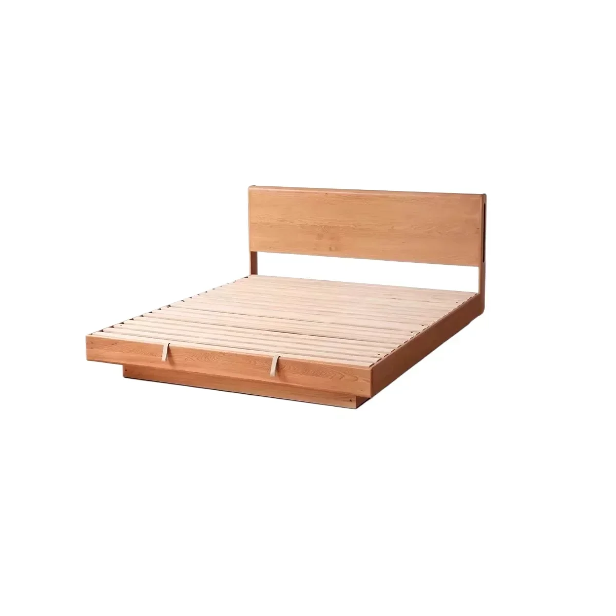 Bedroom Cherry wood luminous suspended bed log wind double bed