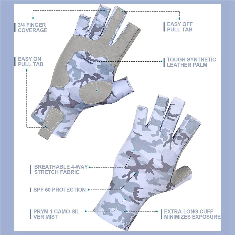 قفازات صيد جديدة بتصميم سيليكون مضاد للانزلاق - قفازات صيد مريحة ومسامية مع حماية مشمسة، رمادي #1