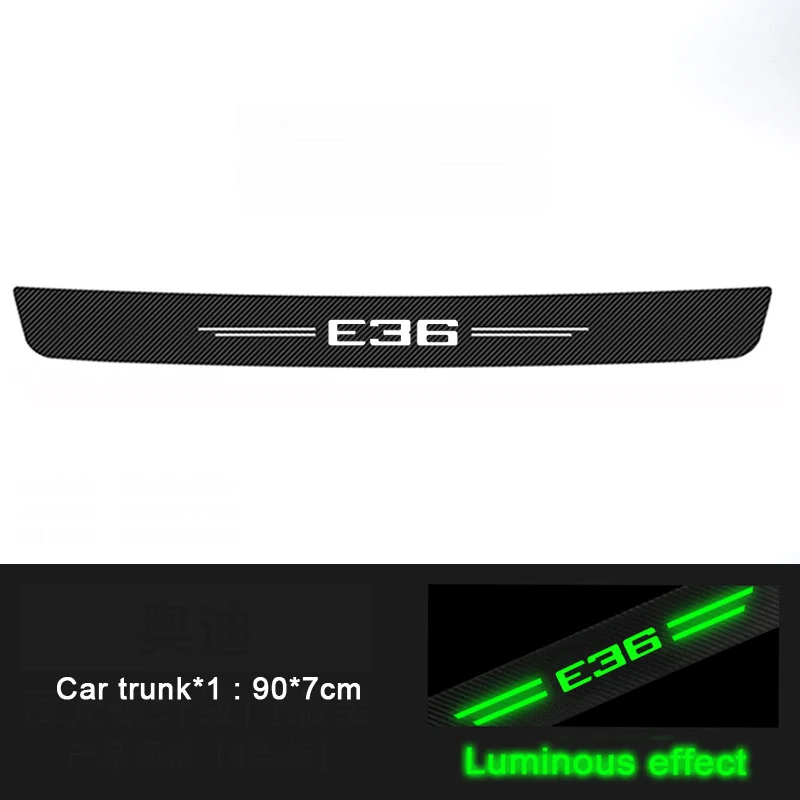 Luminous Car Trunk Door Threshold Film Anti Scratch Stickers for E34 E39 E30 E36 E46 E28 E60 E83 E90 E91 E71 E61 E70 E83 E28 E53
