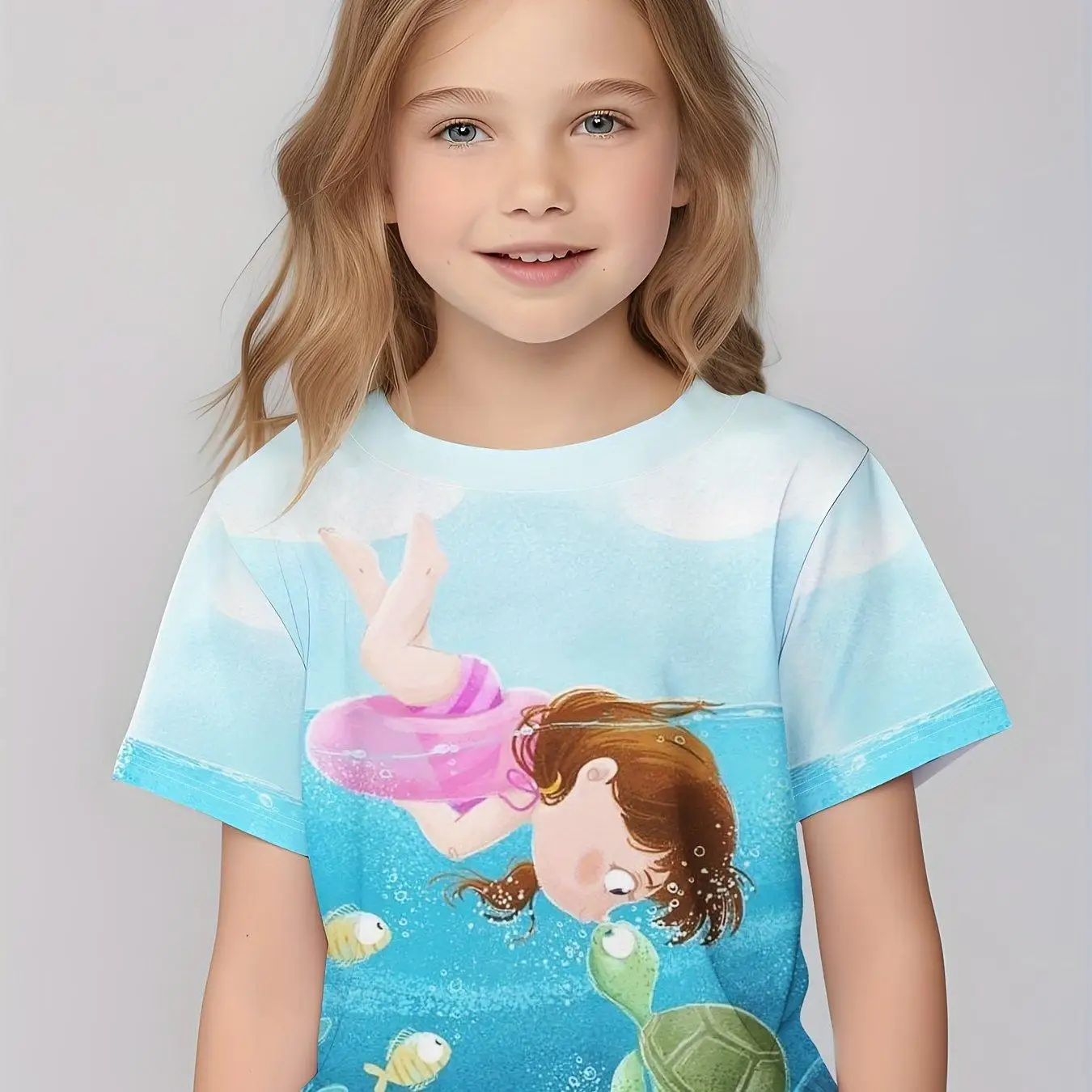 ملابس الأطفال فتاة تي شيرت قصيرة الأكمام الأطفال تي شيرت لطيف نمط طباعة ملابس فتاة عادية الاطفال ملابس الصيف بلايز #6