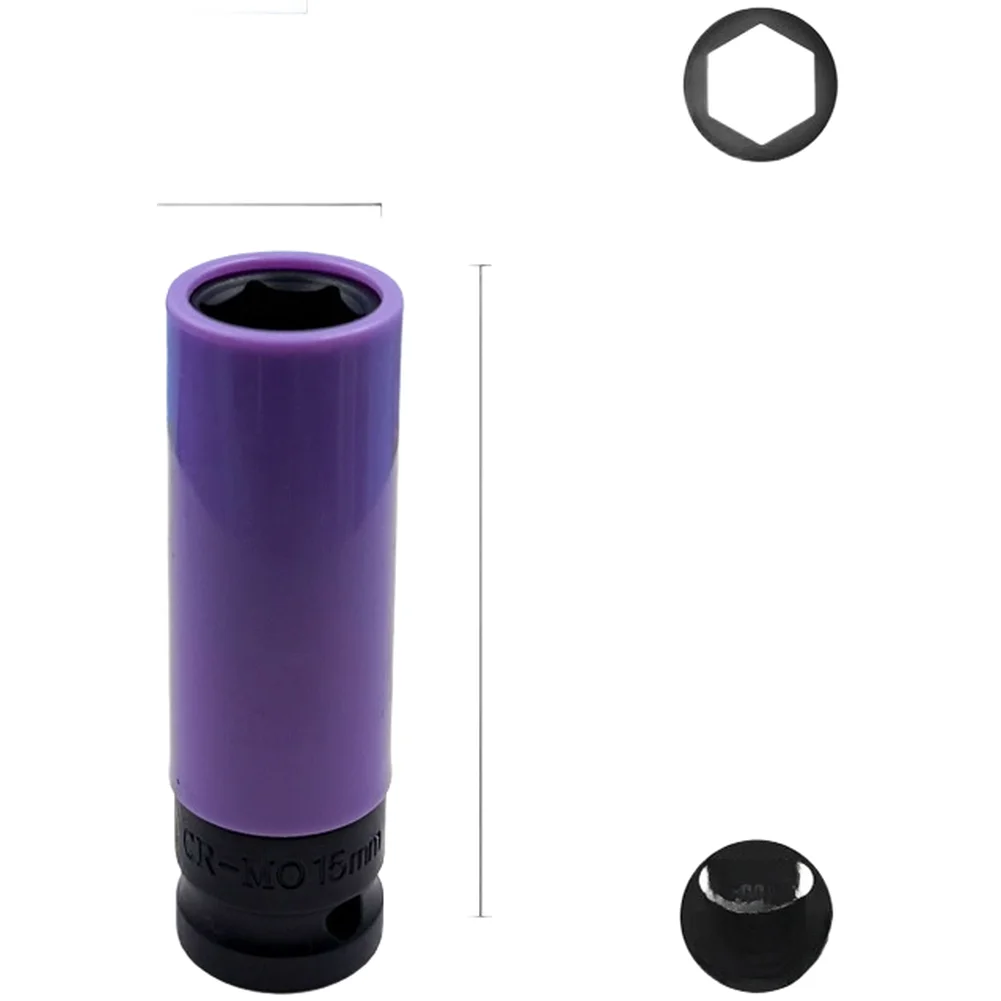 

Набор торцевых ключей для шин 1/2 дюйма для ударных инструментов, размеры M15, M17, M19, M21, M22, с нейлоновыми защитными накладками