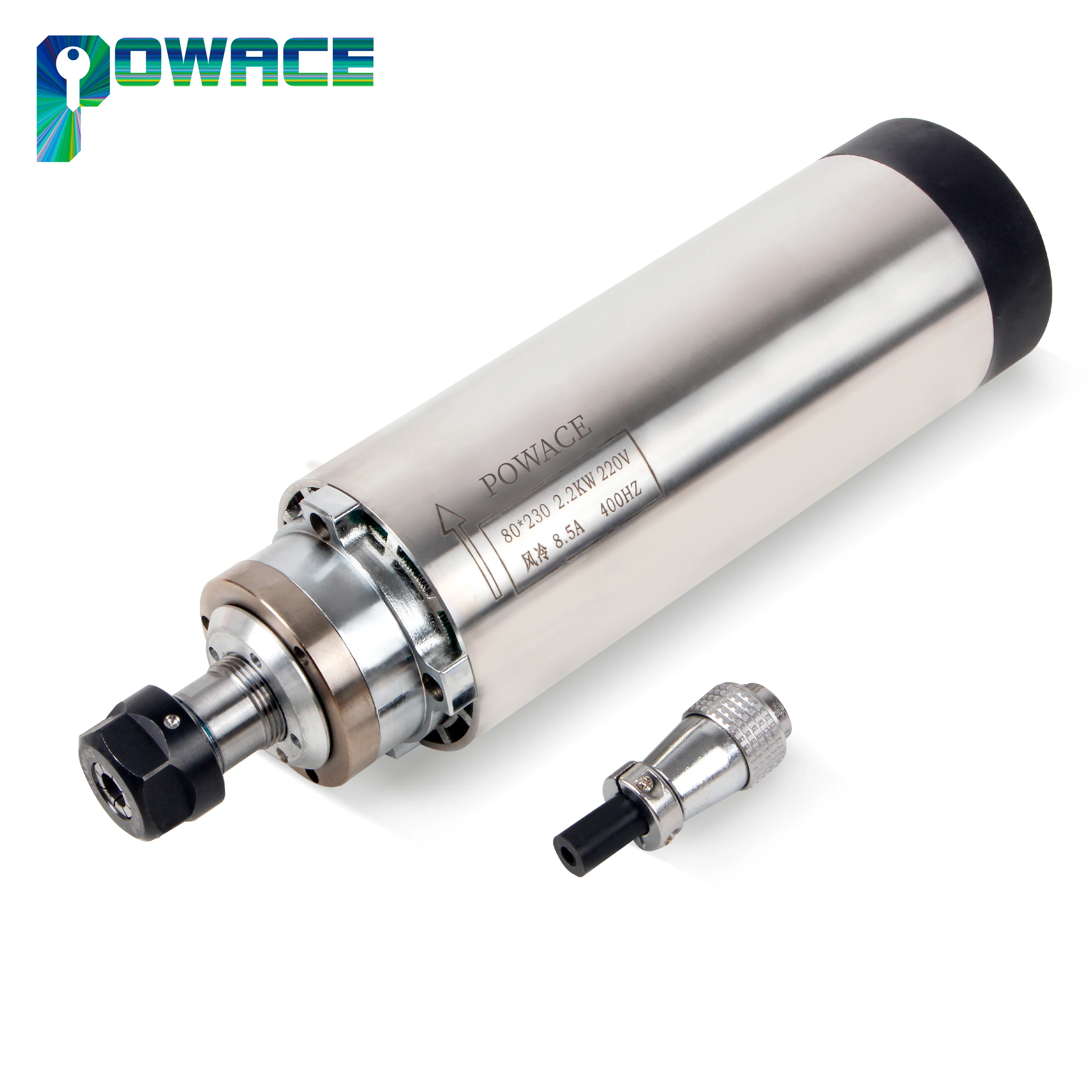 

80*230 мм 2,2 кВт ER20 двигатель шпинделя с воздушным охлаждением с ЧПУ 24000 об/мин для деревообрабатывающего фрезерного станка с ЧПУ, гравировального фрезерного станка