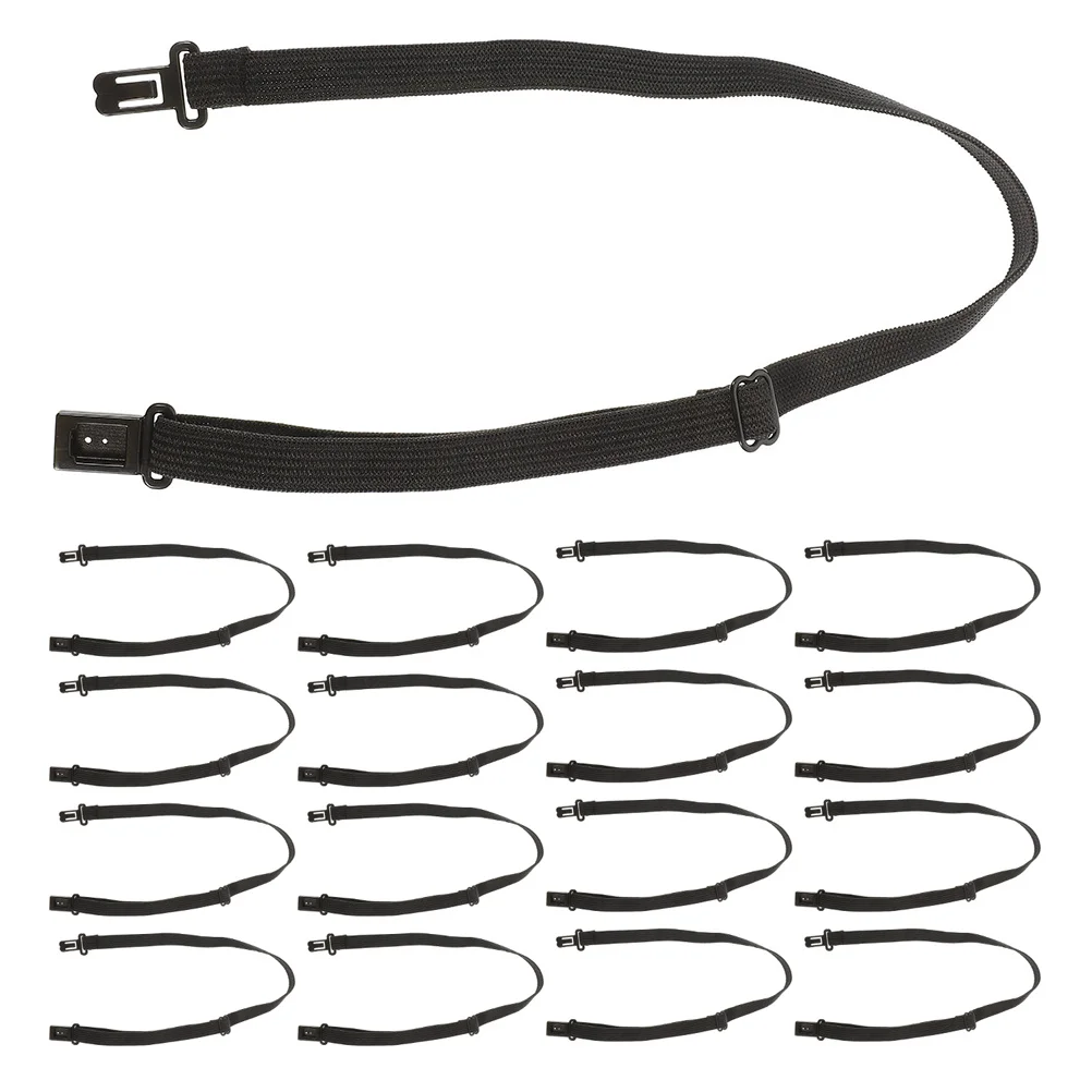 

40pcs Adjustable Bow Tie Strap Black Elastic Band For Lengthening Neck Size Durable Stretch Fastener Pretied Bowknot Support