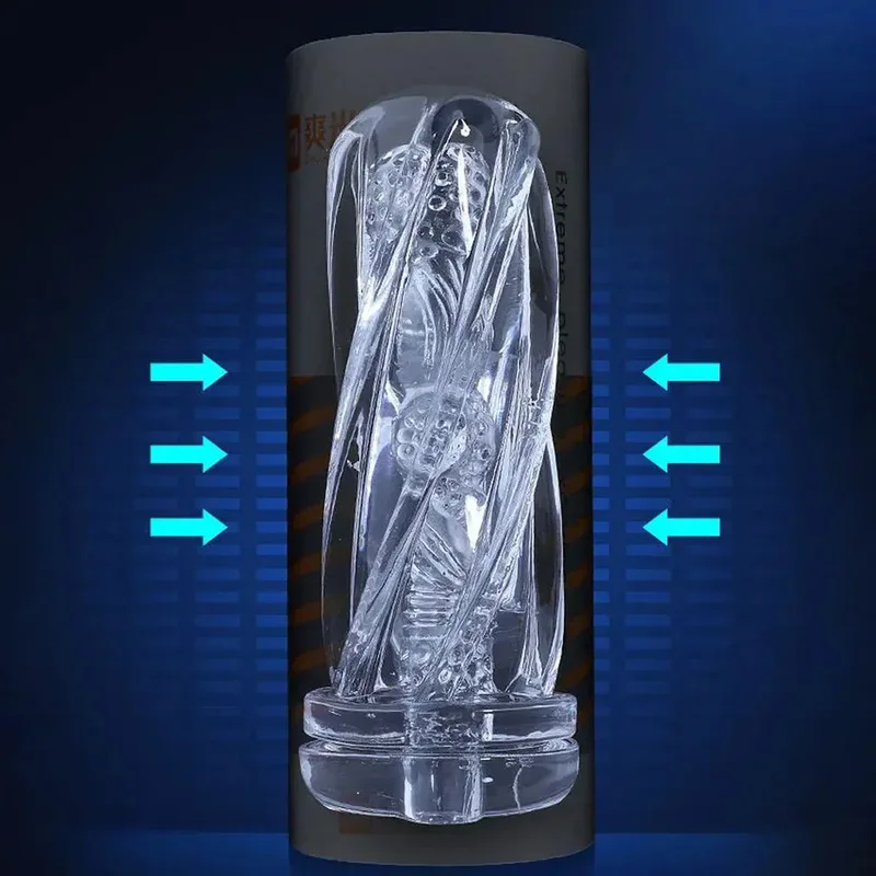 ถ้วยช่วยตัวเองแบบใช้ซ้ำได้ รูปทรงช่องคลอดใส นุ่ม สำหรับผู้ชาย ฝึกความอึด ทนทาน