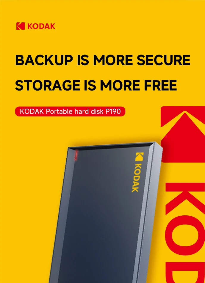 KODAK P190 Tragbare Externe Festplatte HDD 500GB 1TB USB 3.0 Mechanische Mobile Festplatte für PC Laptop Gaming-Speicher – Detail 1