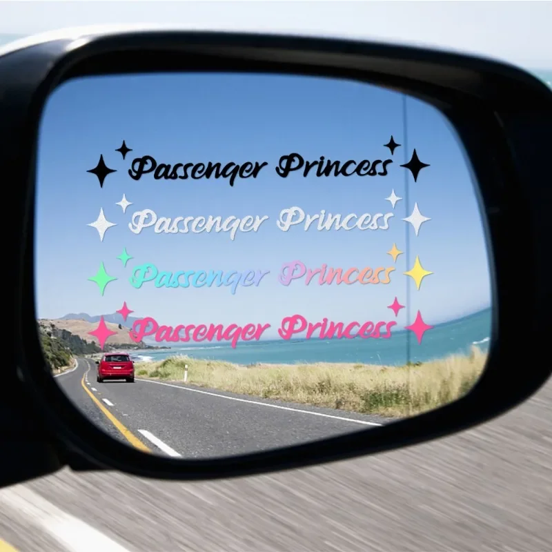 Pegatinas de princesa de pasajero para coche, calcomanías de vinilo impermeables decorativas para espejos, accesorios simples personalizados para