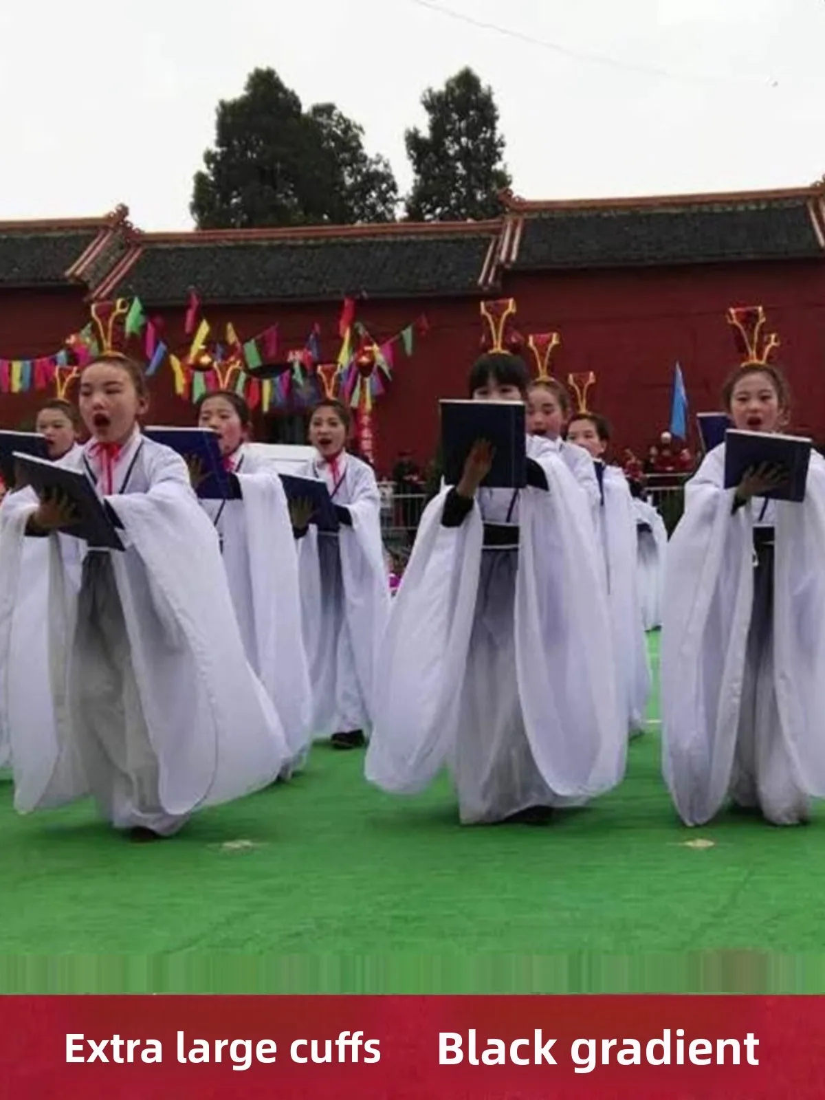 

Classical Chinese Performance Costume Thousand Character Classic Recitation Dance Suit Ink Disciple Regulations Children's Ou...