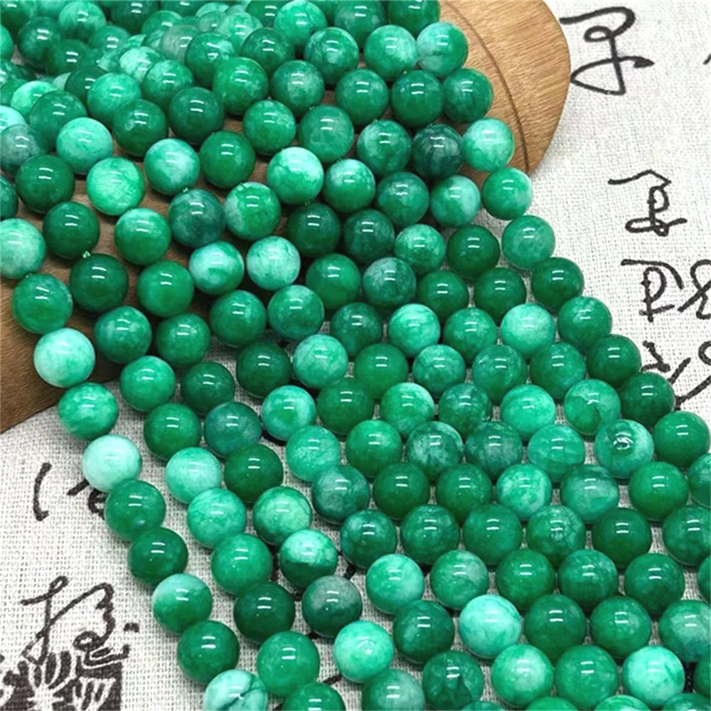 

Natural Stone Dark Green Dry Green Jasper Round Loose Beads 6/8/10mm for Jewelry Making Supplies DIY Bracelet Chalcedony