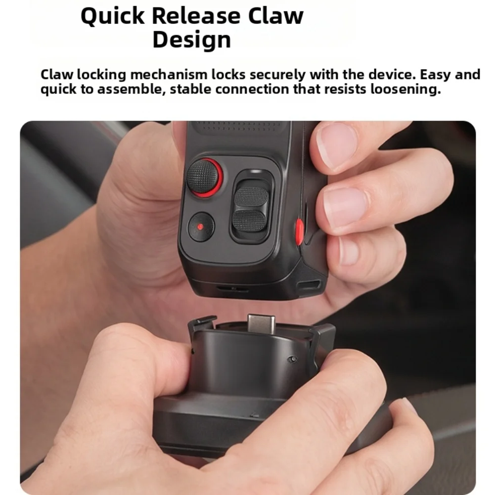 Quick-Release Car Mount For Insta360 Luna Camera, Durable= PC Bracket With Secure Base For Vehicle Filming, Black Accessory