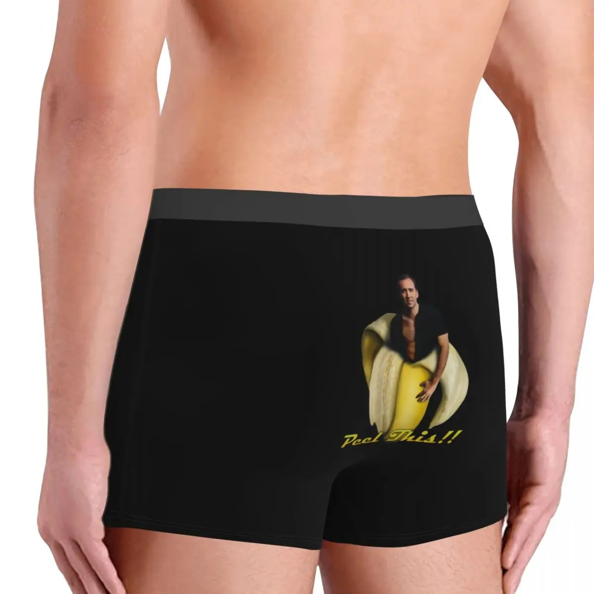 Custom Banana Nicolas Cage Underwear Men Breathable Funny Meme Boxer Briefs Shorts Panties Soft Sexy Underpants For Homme