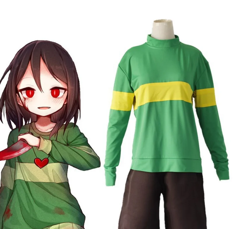 Anime Undertale Frisk Chara Cosplay Costume Andertail Sweatshirts Long Sleeve Clothing Shorts Performance Disguise Wear Daily view 3