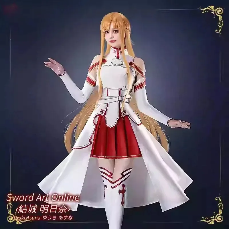

2026 yiyi Anime Sword Art Online Yuuki Asuna Cosplay Costume Battle Uniform Gloves Belt Full Set Carnival Party Performance Dres