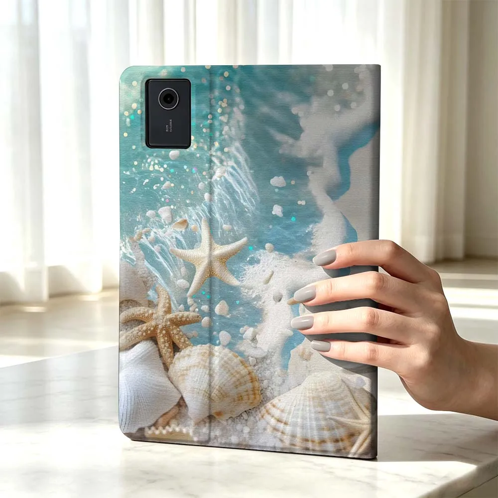 Summer Sea Art Pen Tray For Xiaomi Poco Redmi Pad 8 2 4 C1 6 6S 7 7S SE 9.7 14 11 11.2 12.1 12.5 Inch Tablet Case