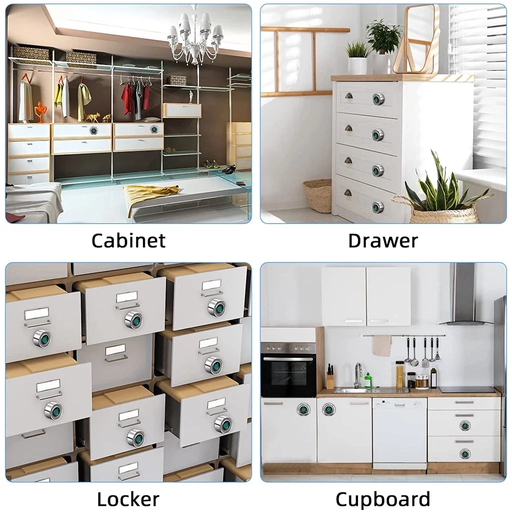 Fingerprint Drawer Lock Furniture Small Lock Household Keyless Electronic Cabinet Lock USB Charging Biometric Mailbox Lock