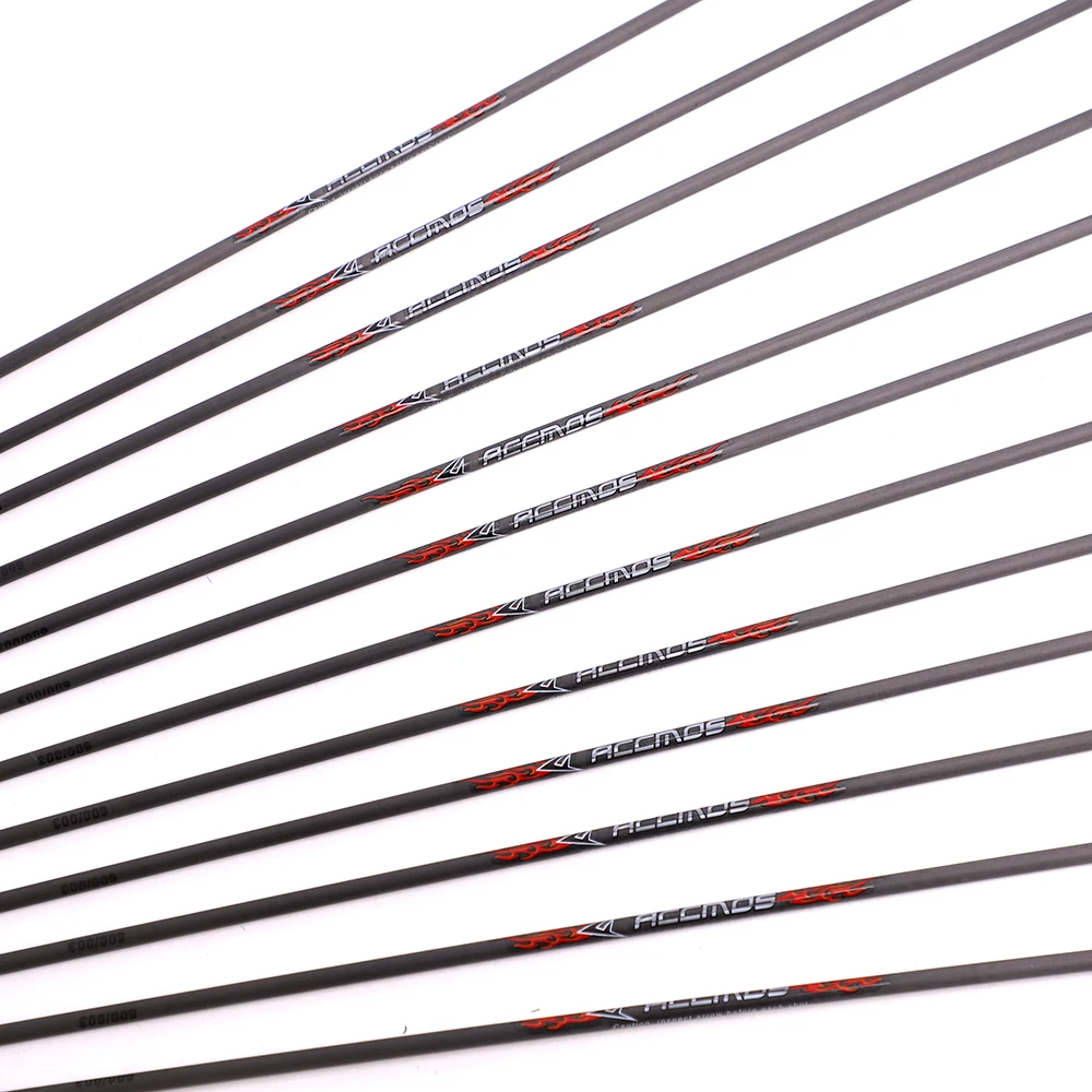 Imagem -05 - Seta de Carbono Eixos com Alumínio Insere Archery Cabeças Nocks Archery Id6.2 mm 250 300 350 400 500 600 700 800 12 Pcs