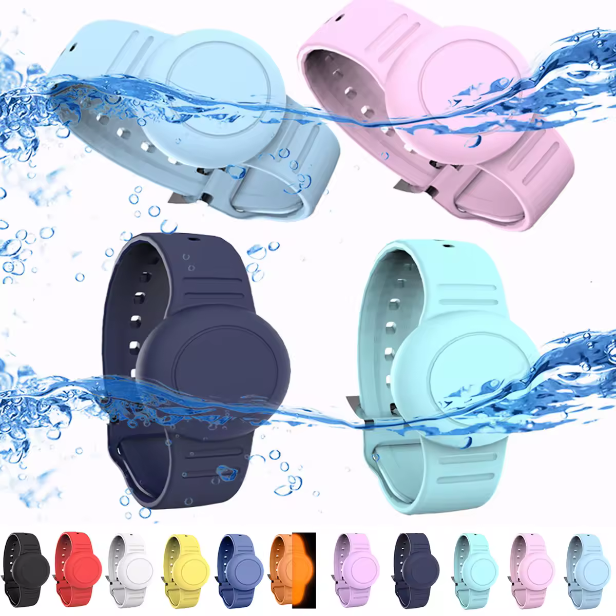 Waterproof Airtag Bracelet for Kids- Soft Silicone Air tag Wristband Protective Watch Band Case Cover, Lightweight GPS Tracker