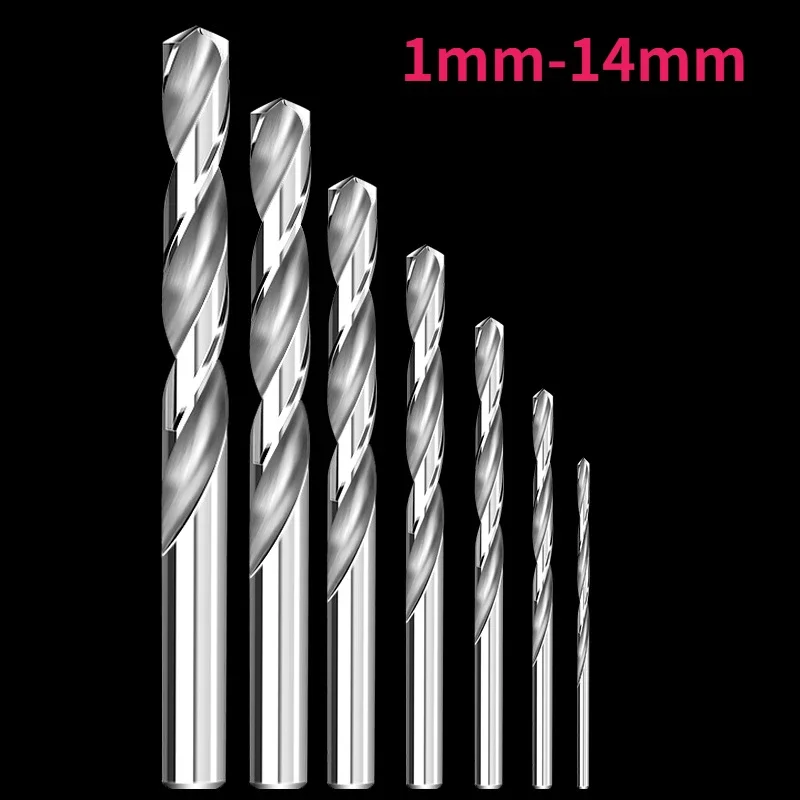 

1mm-14mm HSS M2 Straight Shank Twist Drill Bit For Stainless Steel Metal Iron Plate Drilling Tool