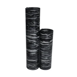 2Pcs Celluloid Sheet Drum Wrap Musical Instrument Deco Black White Wood Grain 10x60'' and 16x60''